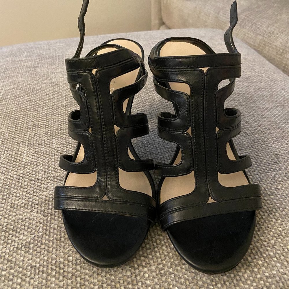 Franco Sarto Black Gladiator style heels